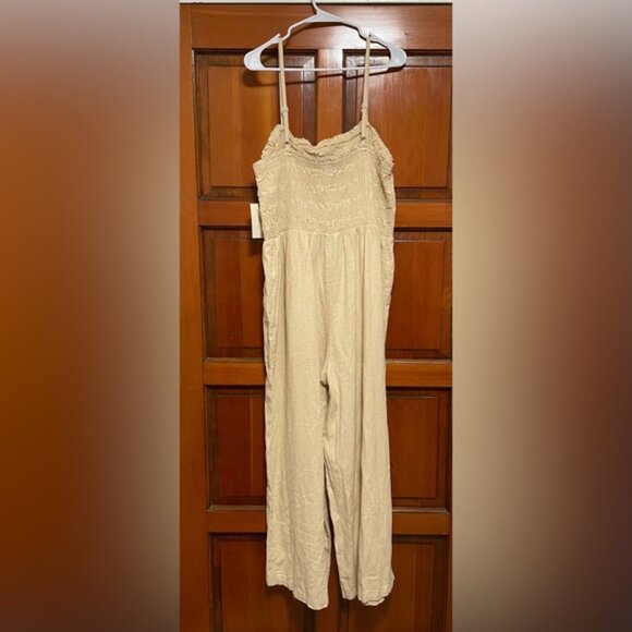 NWT Universal Thread Cream Linen Jumpsuit - Picture 2 of 6